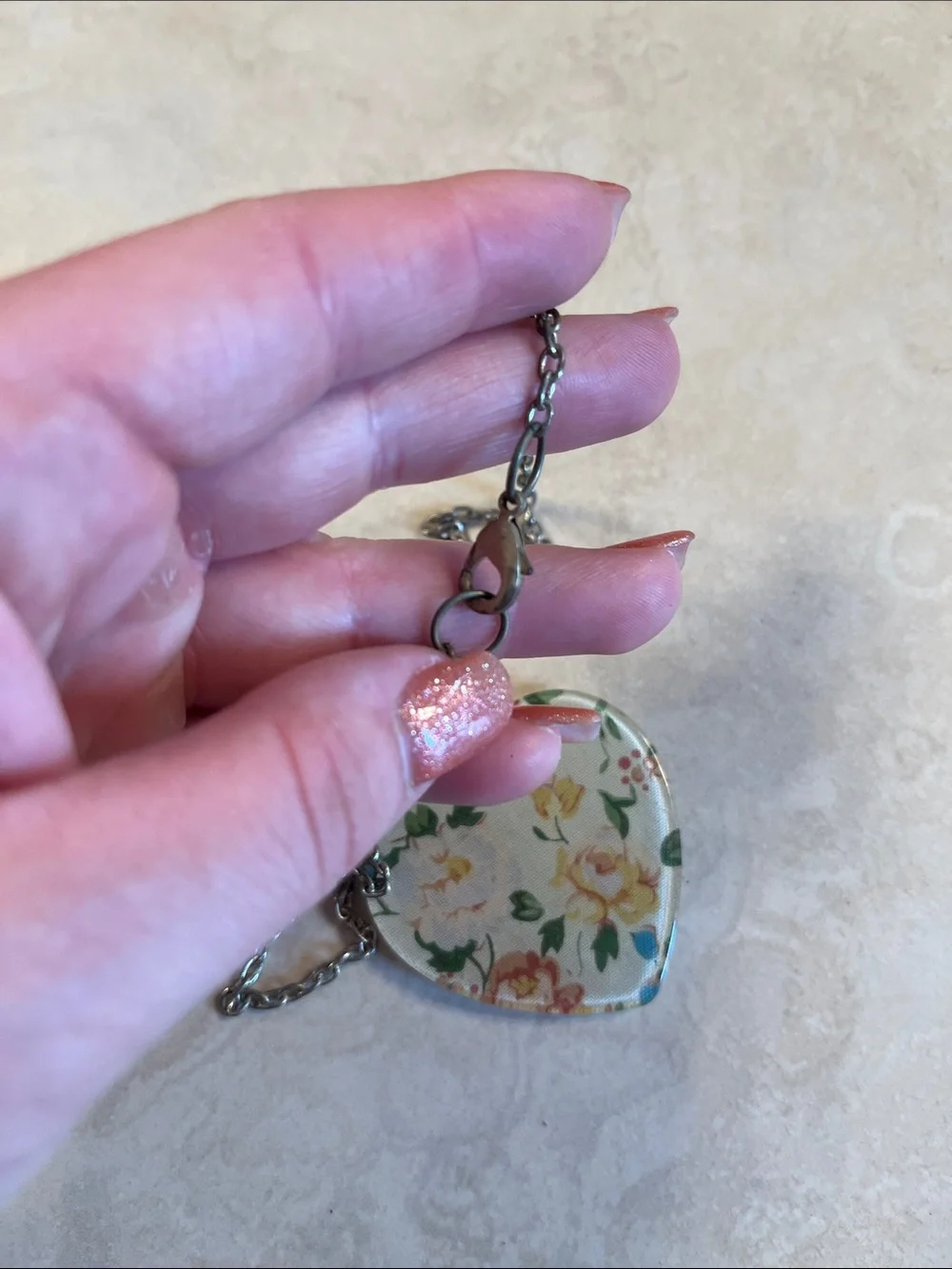Floral Heart Pendant Necklace